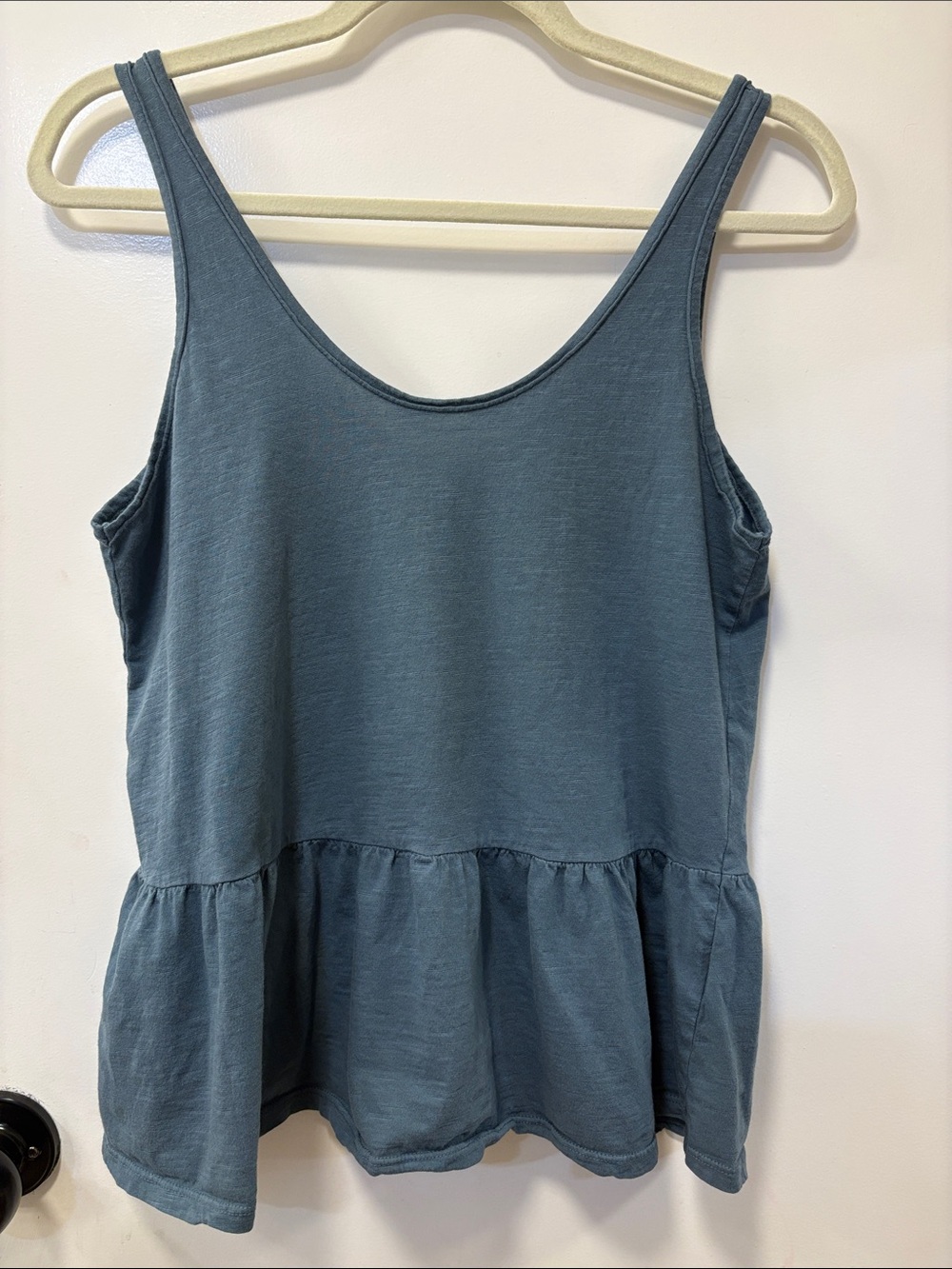 Women’s Sleeveless Peplum Tank Top - Dusty Blue